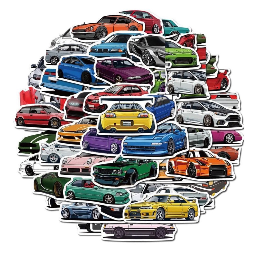 100 PCS Car Stickers Sports Racing Stickers Vinyl Waterproof Stickers Party nwt